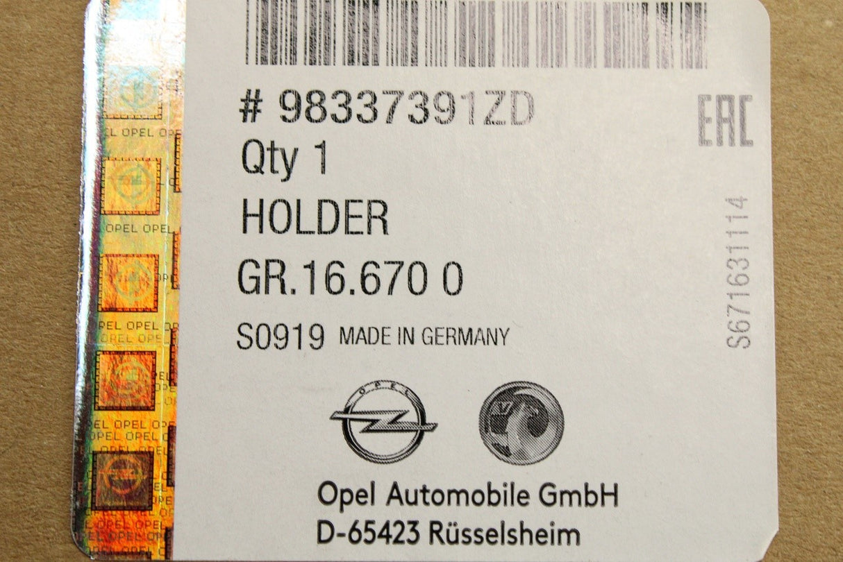 Vauxhall Corsa F rear cup holder 98337391ZD