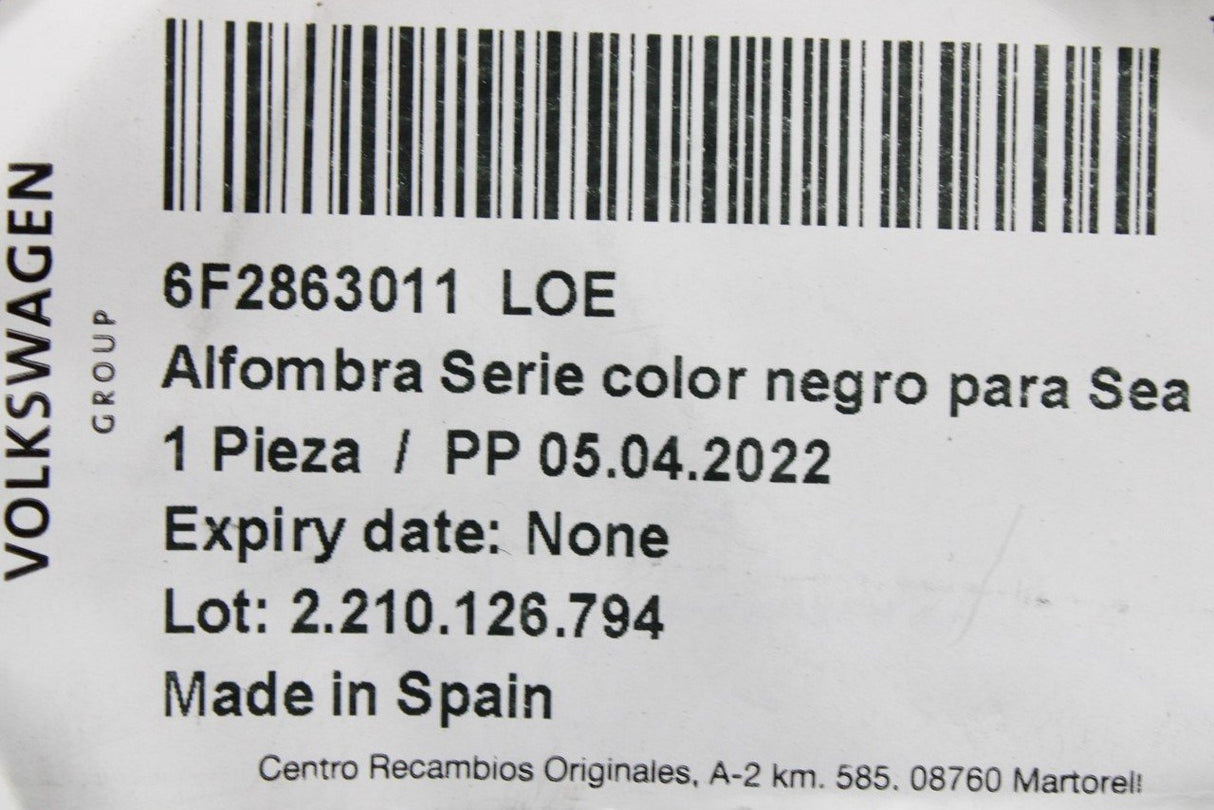 SEAT Arona Ibiza 2017-On front and rear carpet mats (RHD) 6F2863011 LOE