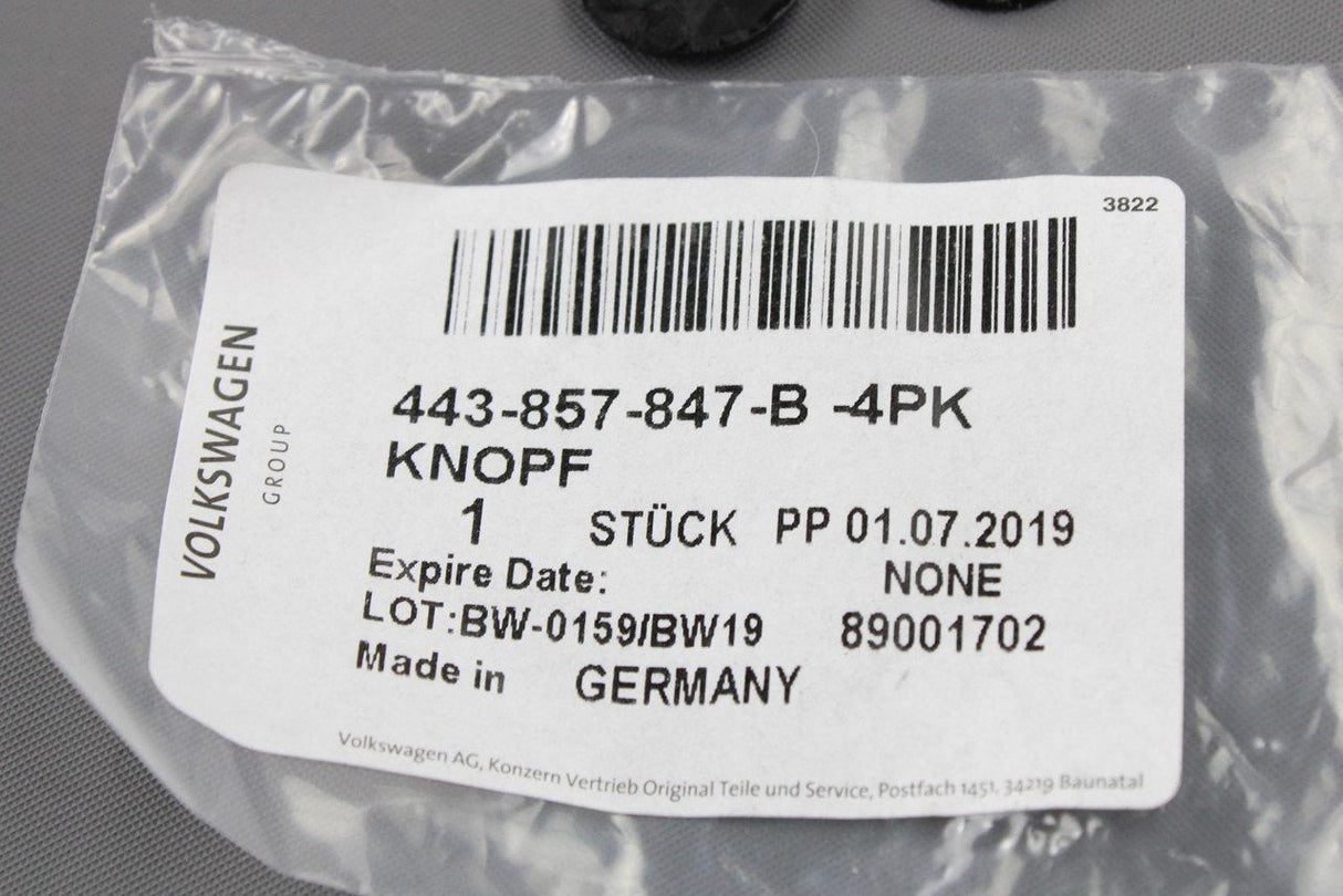 VW Audi Skoda SEAT seat belt buckle stop (x1) black 443857847B 4PK