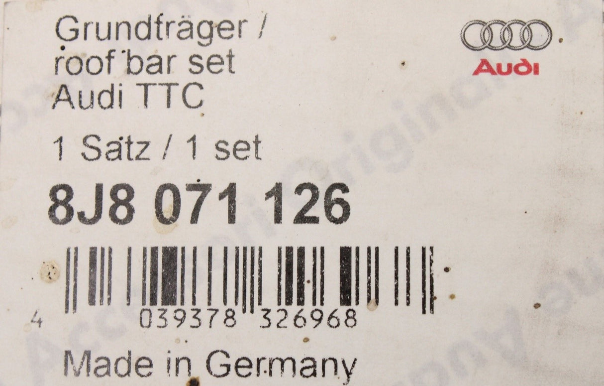Audi TT TTS MK2 2007-14 TTRS 2010-14 accessory roof bars set 8J8071126