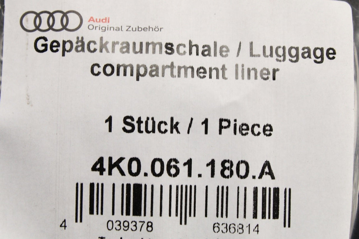 Audi A6 TFSI e 2020-on luggage compartment boot liner 4K0061180A