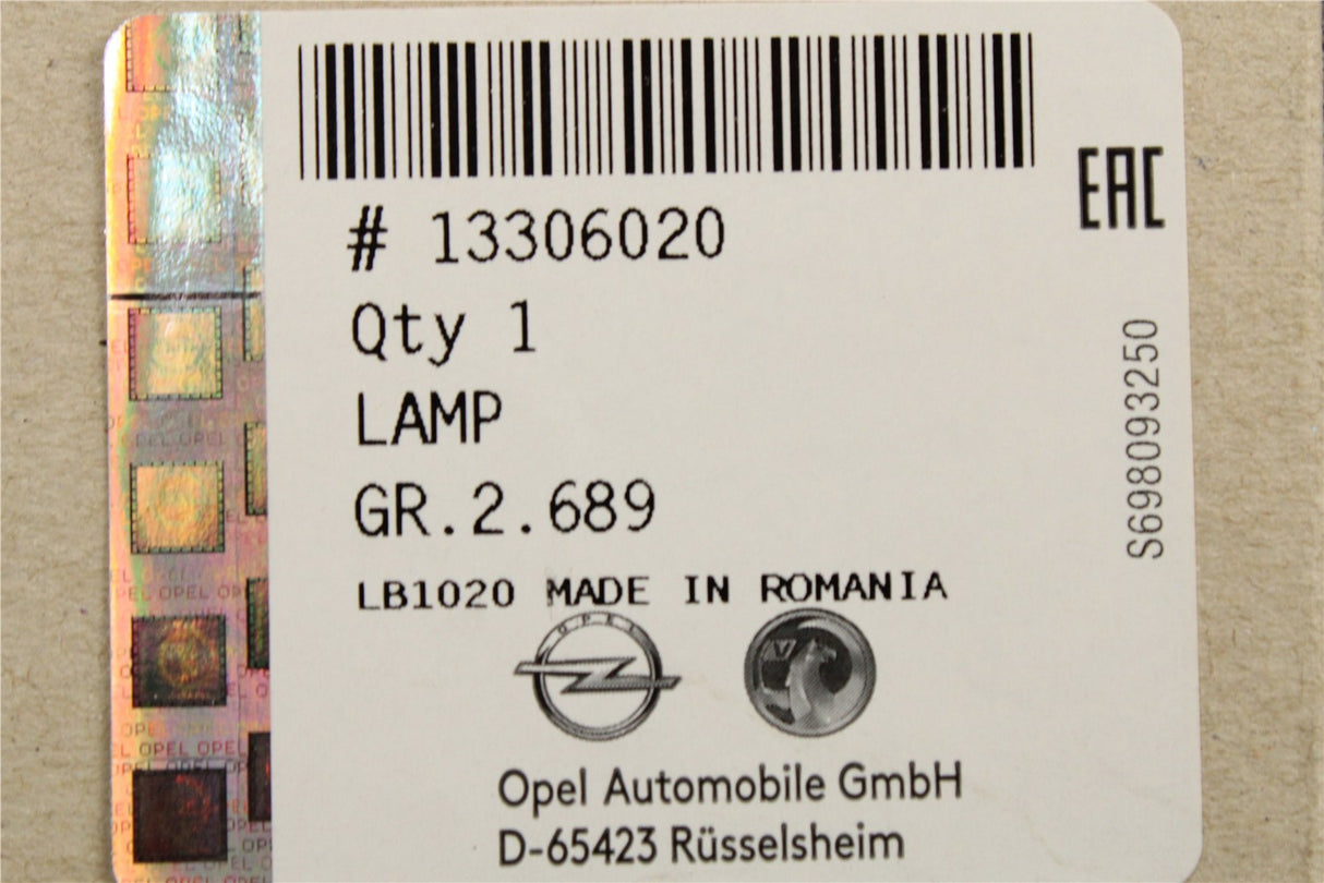 Vauxhall Meriva B 2010-2017  interior lower door light (left) 13306020