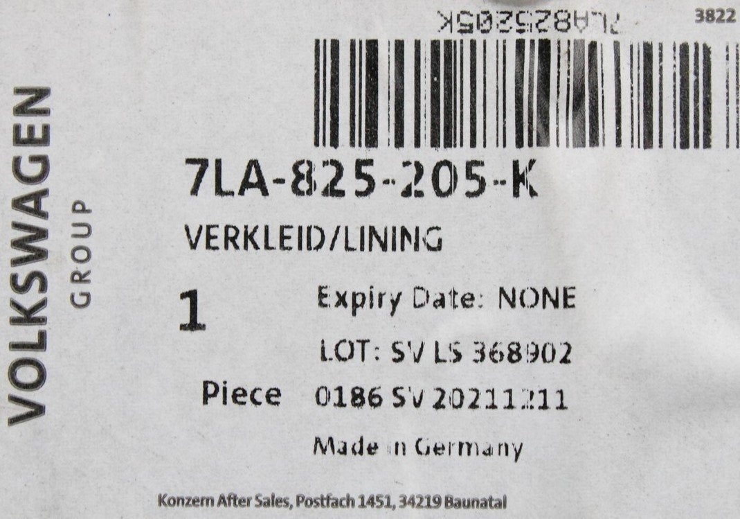 VW Transporter T6.1 2020-onward underbody trim (Left front) 7LA825205K