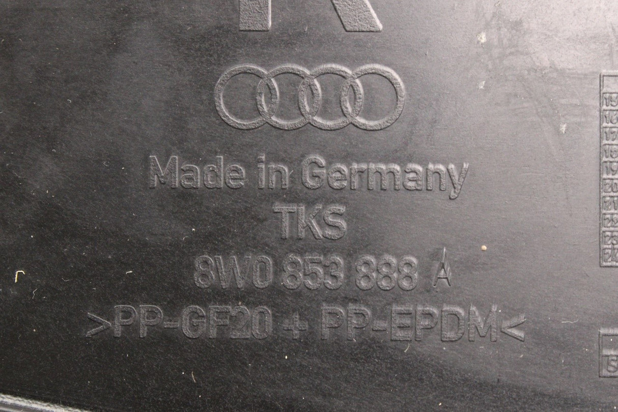 Audi A4 S4 B9 2016-25 wheel arch liner front section (right) 8W0853888P