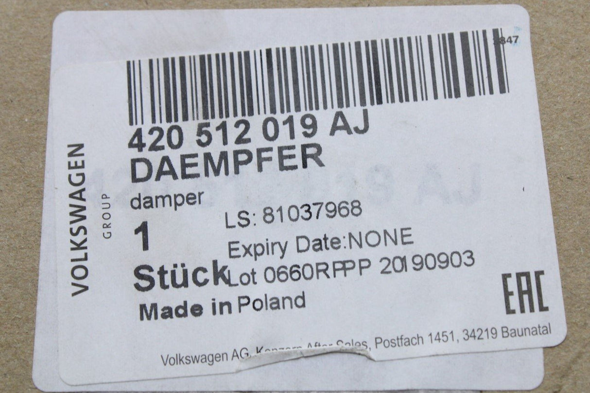 Audi R8 coupe 2007-12 rear complete suspension strut (left) 420512019AJ
