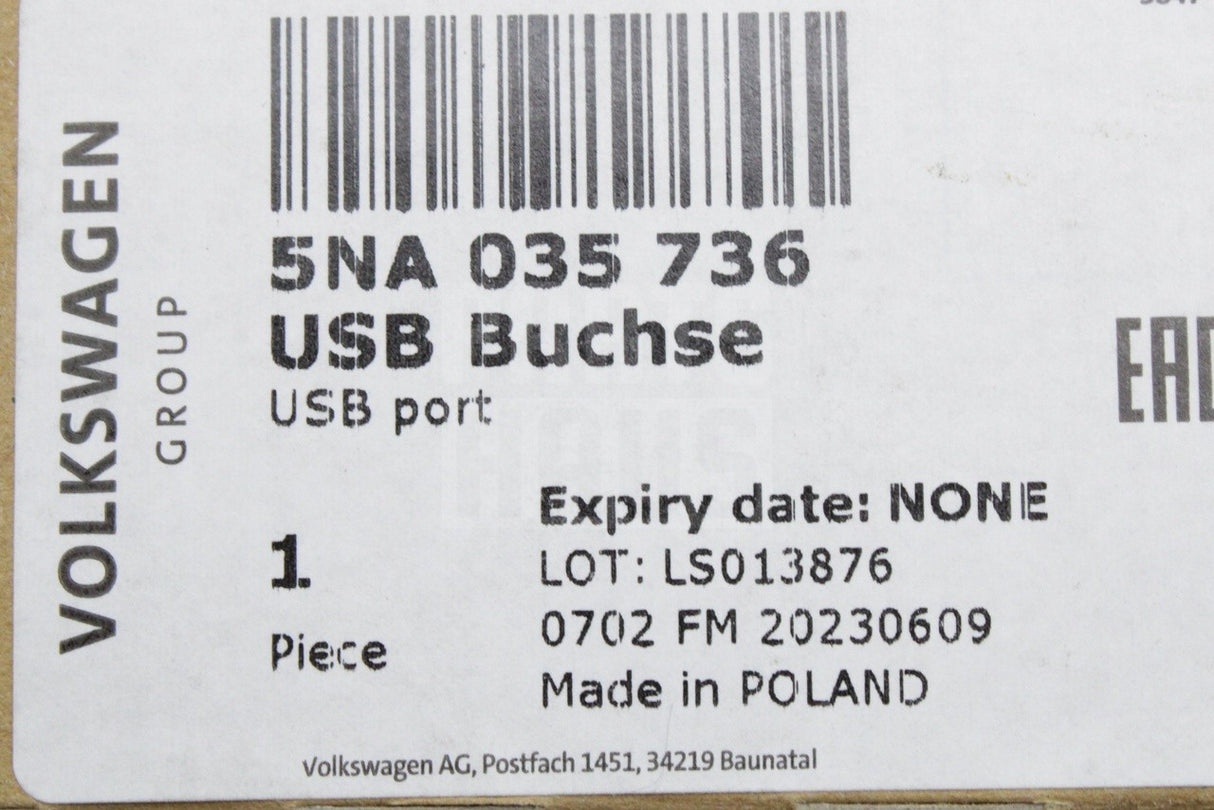 VW Golf Skoda Superb SEAT Cupra Leon 15-on dual usb-c port (front) 5NA035736