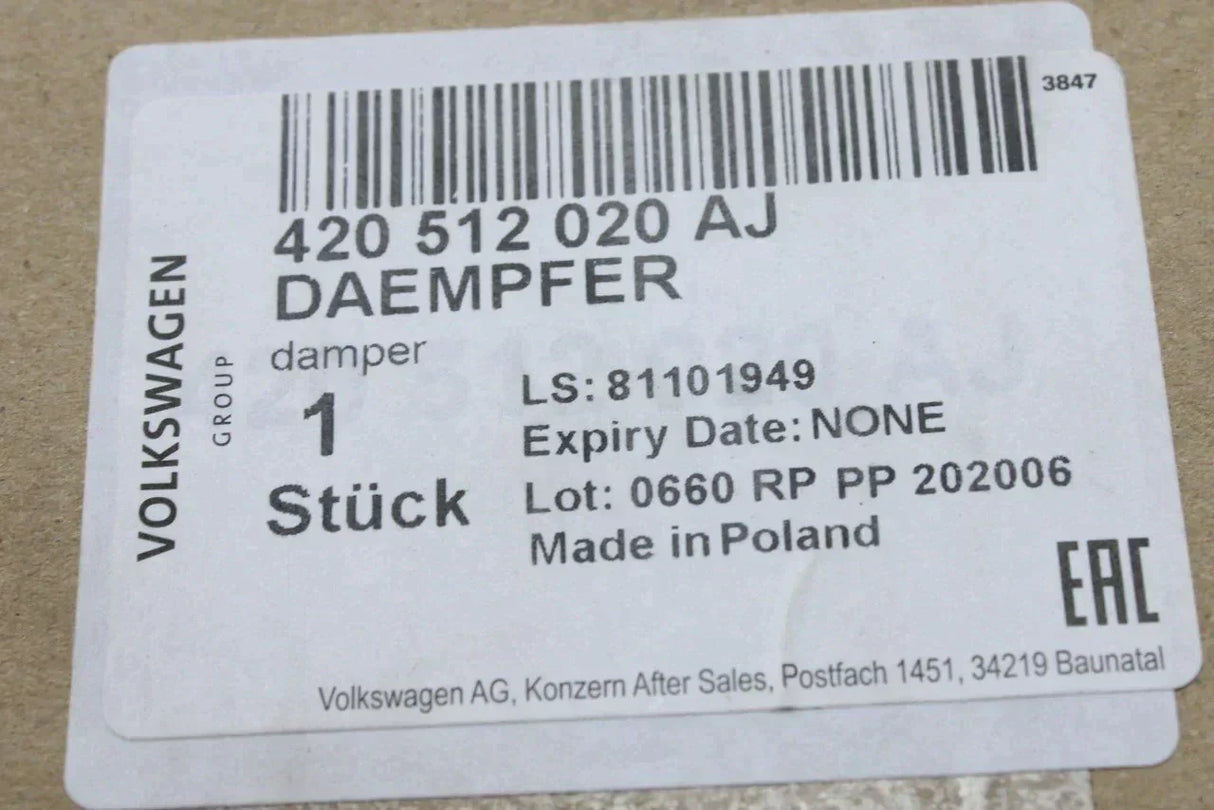 Audi R8 coupe 2007-12 rear complete suspension strut (right) 420512020AJ