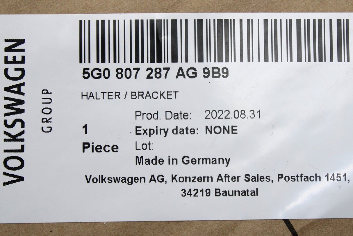 VW Golf GTI Clubsport Ed.40 number plate holder (front) 5G0807287AG 9B9