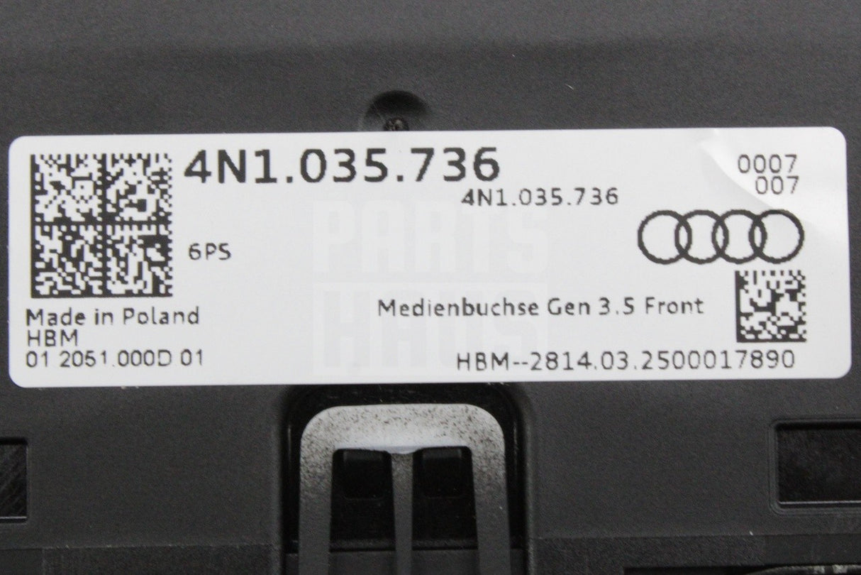 Audi A6 S6 A7 A8 S8 Q7 RS6 RSQ8 2016-on dual USB port (type-C) 4N1035736