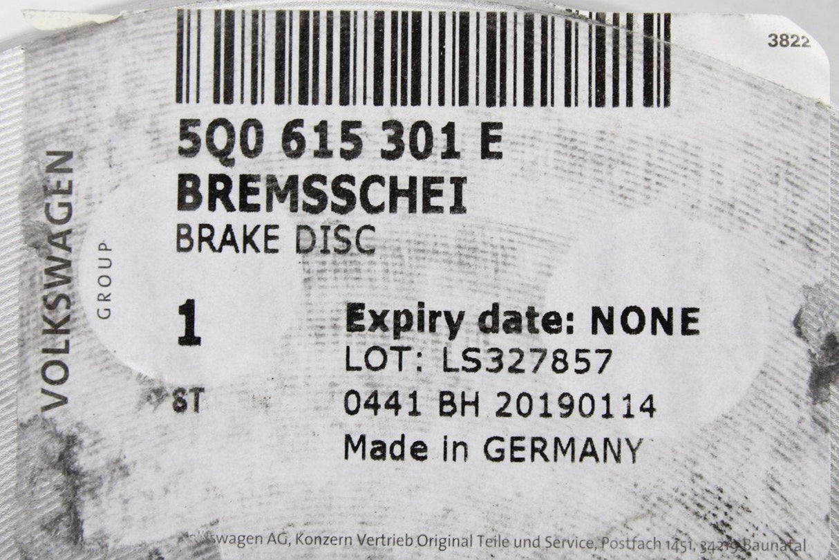 VW Golf MK7 Audi A3 Skoda Octavia Leon front brake discs 5Q0615301E