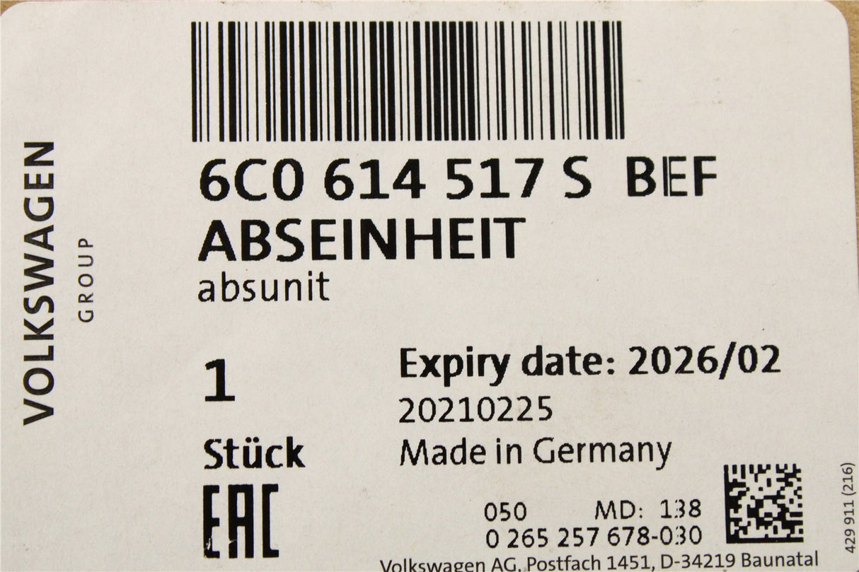 Audi A1 8X 2015-18 ABS control unit pump 6C0614517S BEF