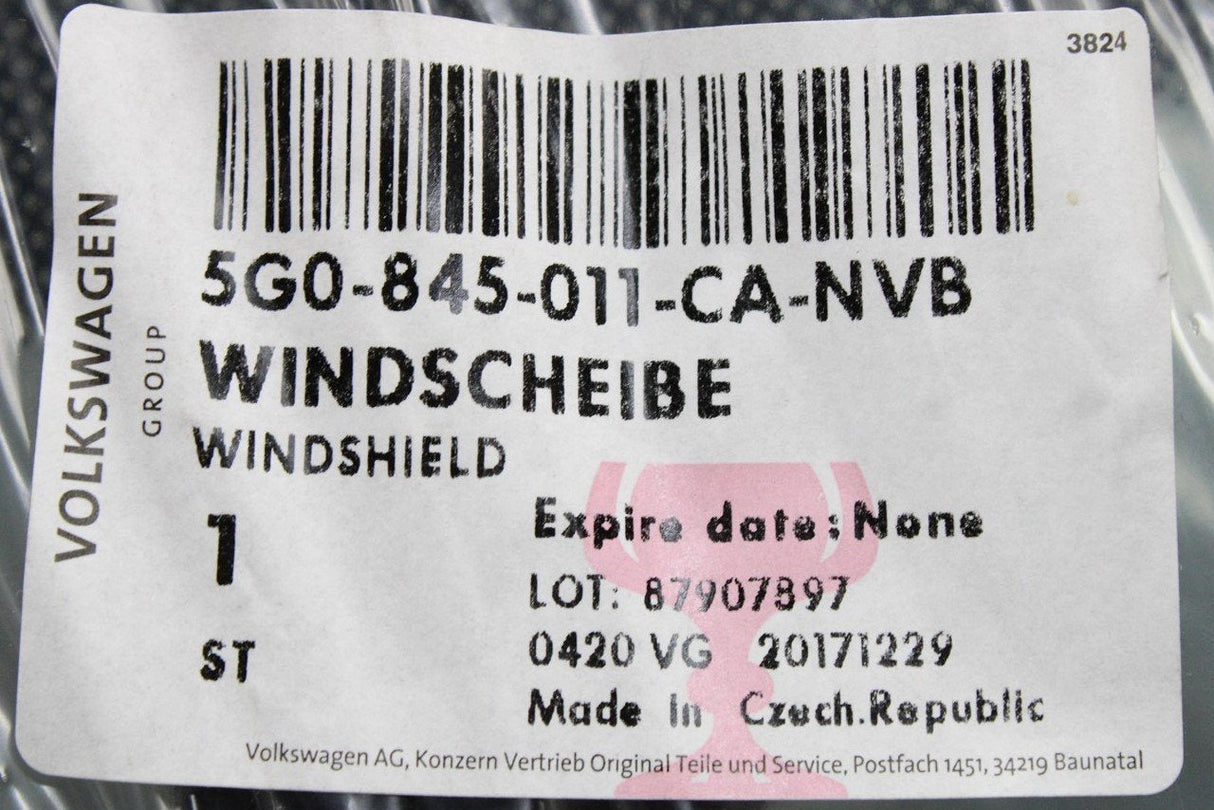 VW Golf MK7 MK7.5 front windscreen glass (laminated) 5G0845011CA NVB