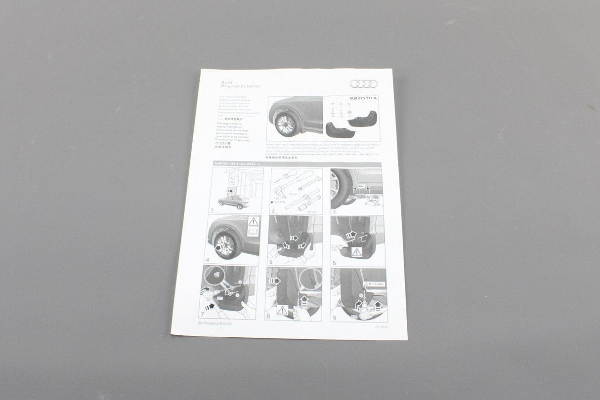 Audi Q3 15-18 S-Line RS models front mud flaps accessory 8U0075111A