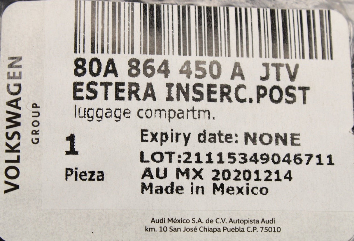 Audi Q5 2017-25 rear carpet floor mats set 80A864450A JTV