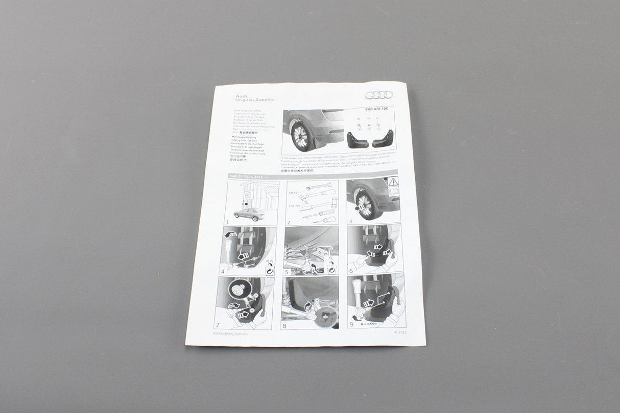 Audi Q3 S-line 2015-18 accessory mud flaps set (rear) 8U0075106