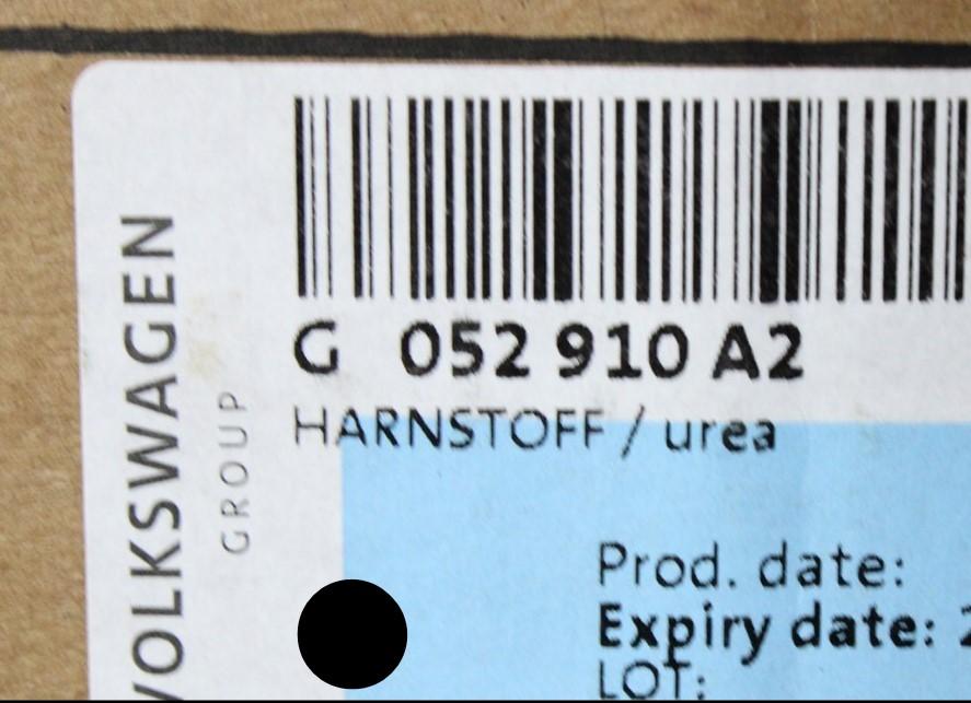 VW Audi Skoda SEAT Urea solution AdBlue (x1 1.89L) G052910A2
