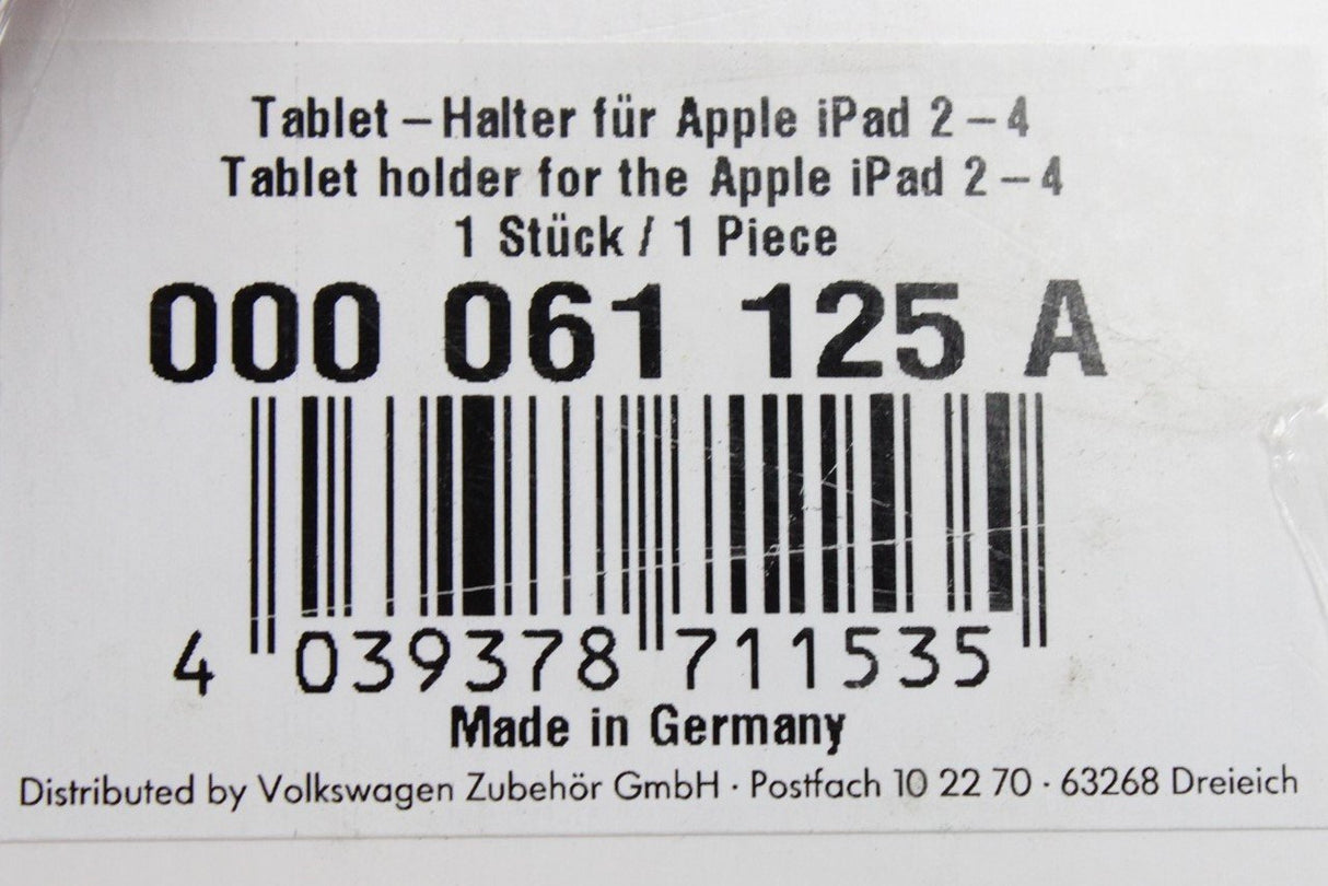 VW holder for iPad 2/3/4 travel and comfort system 000061125A