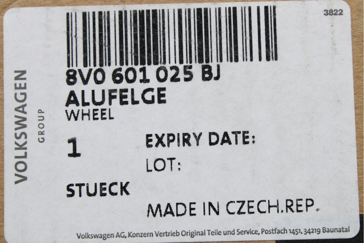 Audi A3 8V 2013-2020 16 inch multi-spoke alloy wheel (7J) 8V0601025BJ