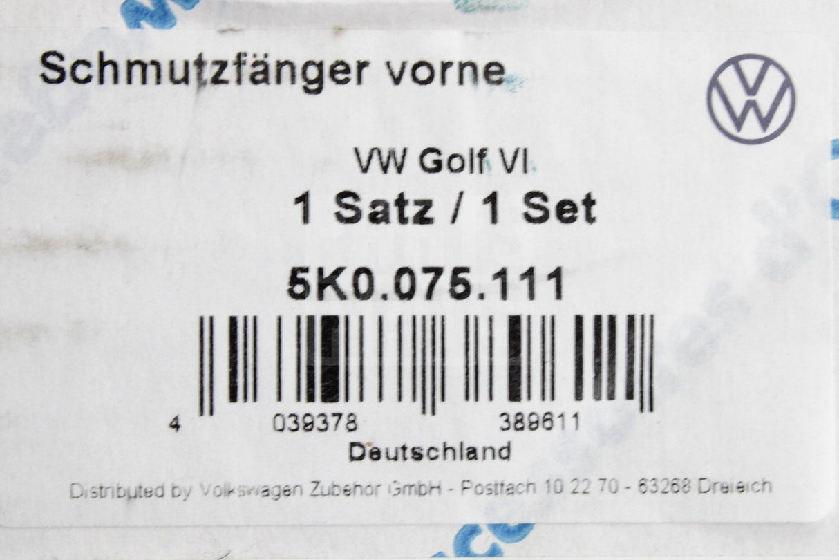 VW Golf MK6 2009-2013 front mud flaps 5K0075111