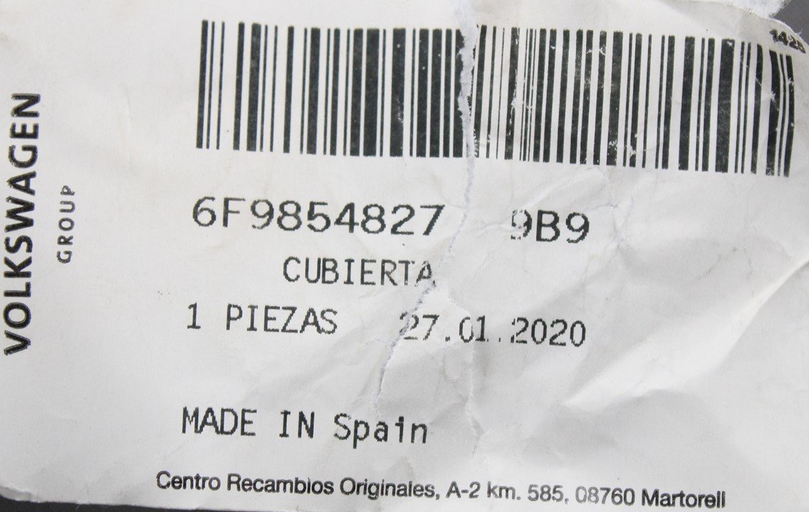 SEAT Arona 2018-on front bumper wheel arch trim (left) 6F9854827 9B9