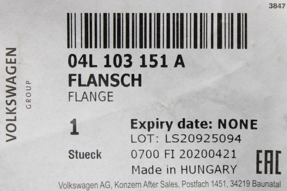 VW Audi Skoda SEAT 2.0 TDI front crankshaft oil seal 04L103151A