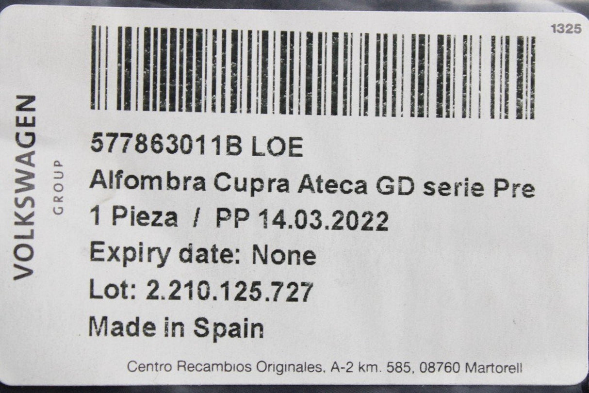CUPRA Ateca 19-20 carbon effect floor mat set (x4) 577863011B LOE