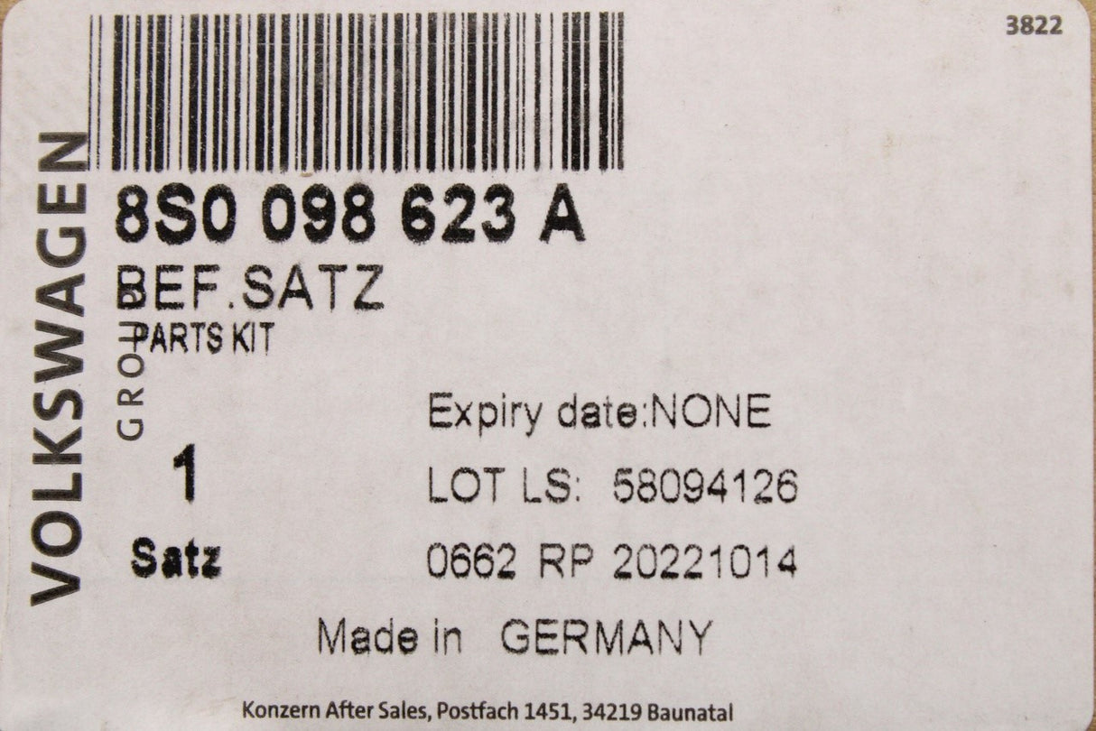 Audi TT TTS 2015-on front bumper fixing screw set 8S0098623A