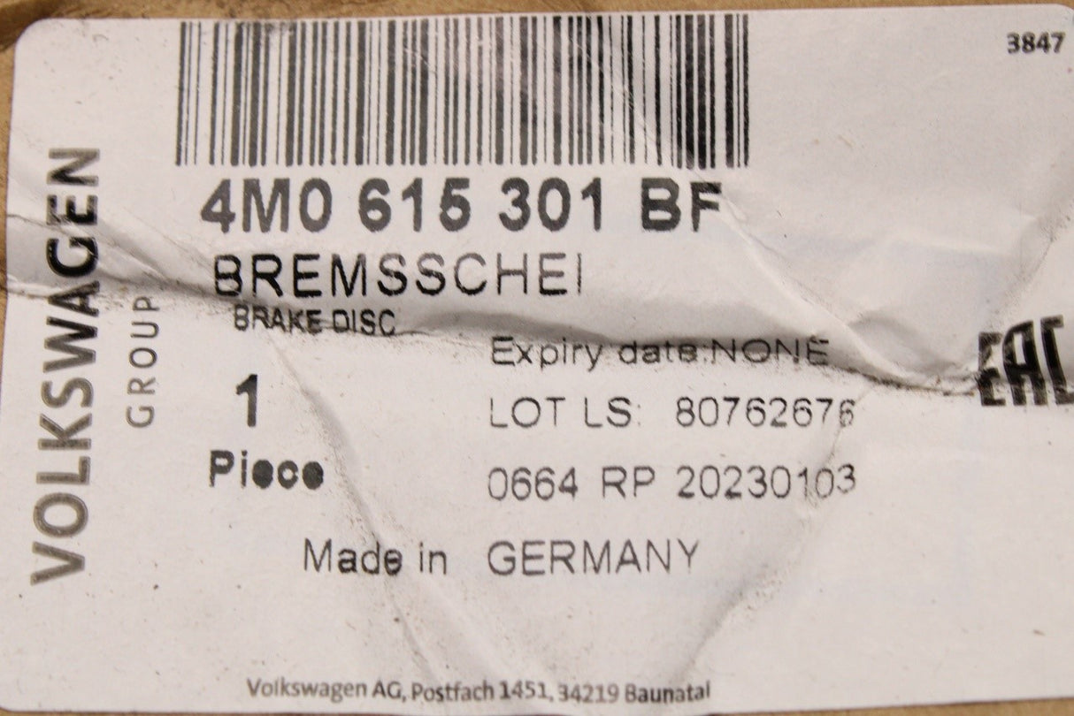 Audi S6 S7 S8 2019-on 400x38mm front brake discs set (x2) 4M0615301BF