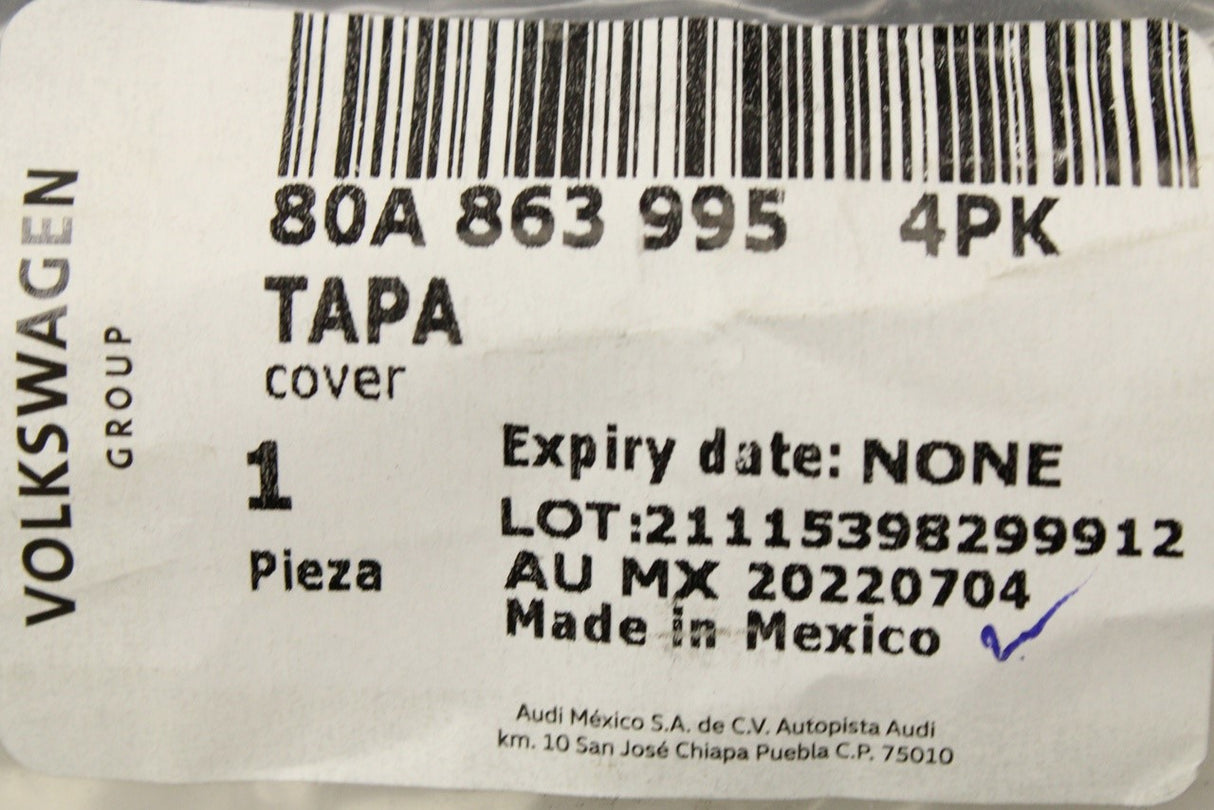 Audi Q5 2017-on boot lid warning triangle cover trim 80A863995 4PK