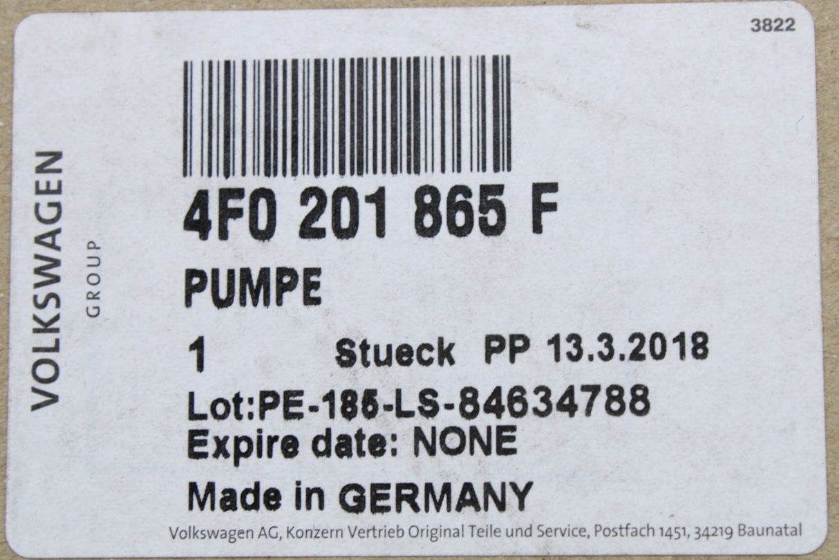 Audi A6 Avant 2005-2011 3.0 TDI in-tank fuel suction jet pump 4F0201865F