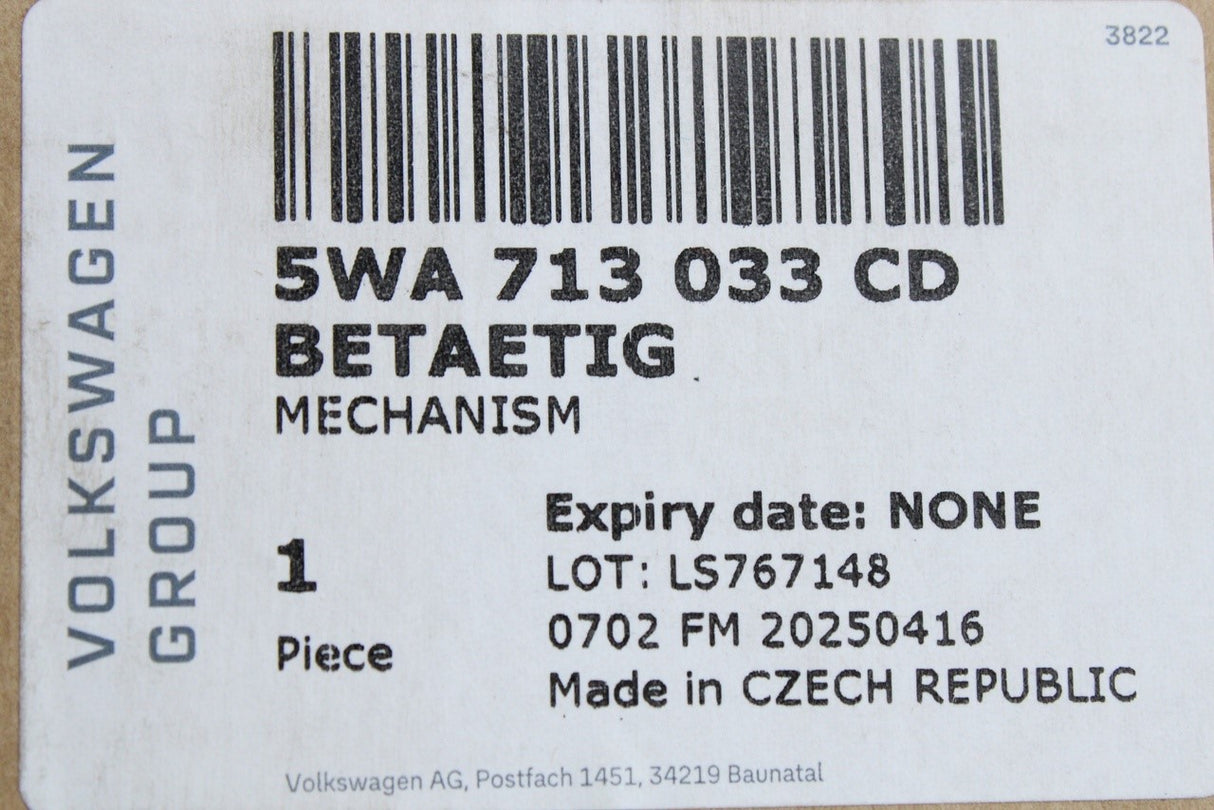 VW Audi Skoda SEAT CUPRA 7 speed dsg gear selector mechanism 5WA713033CD