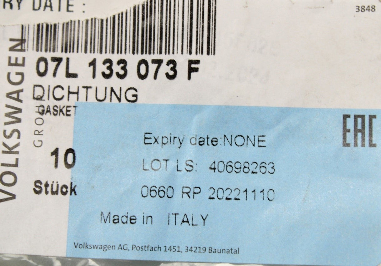 Audi R8 RS4 RS5 V8 V10 throttle body gasket seal 07L133073F