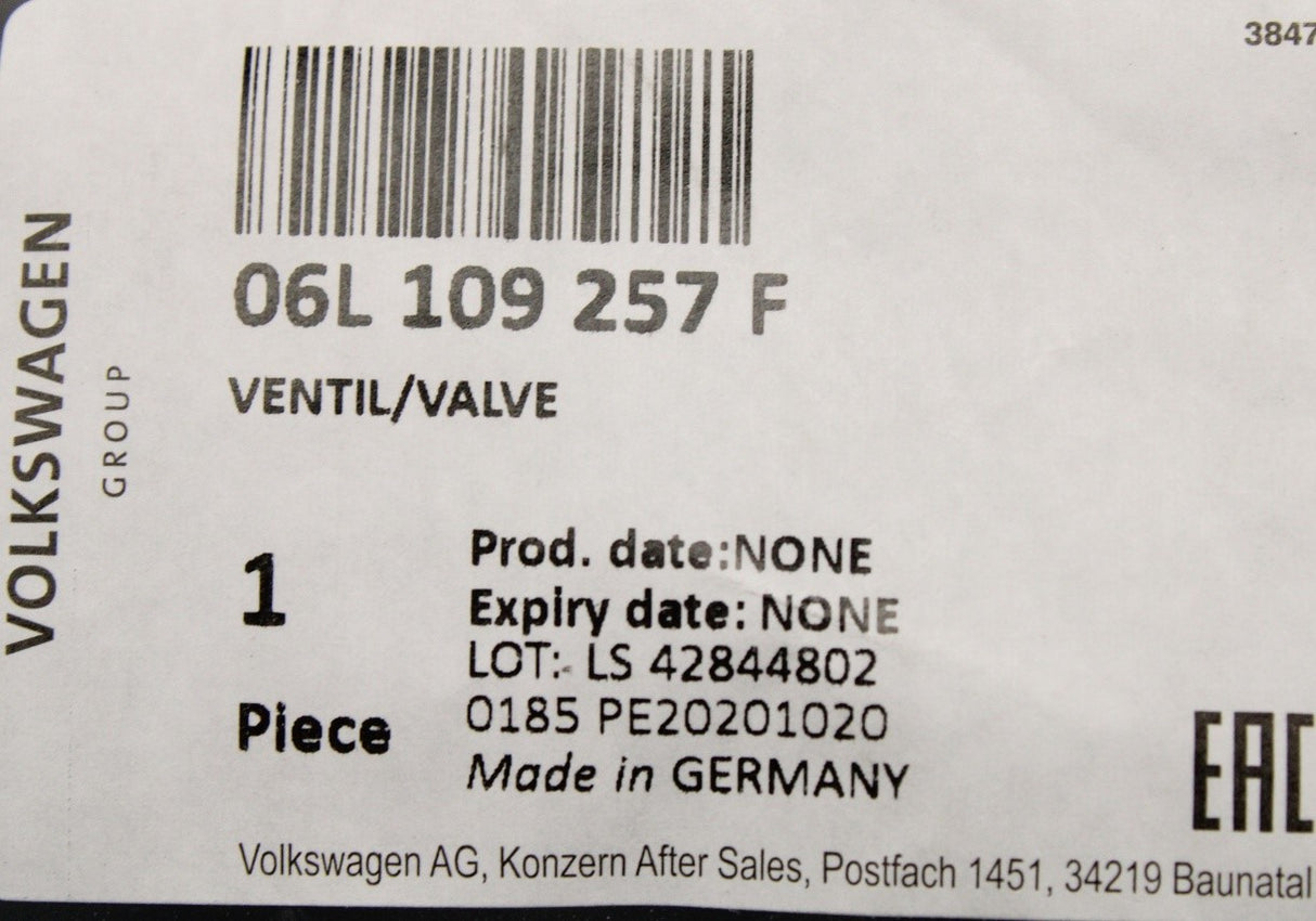 VW Audi Skoda SEAT 1.8 2.0 TSI TFSI camshaft control valve 06L109257F