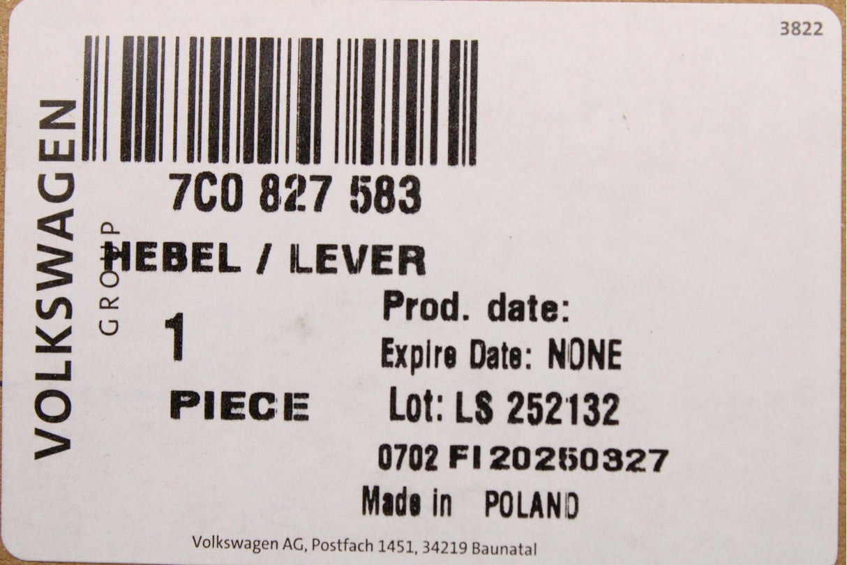 VW Crafter 2017-on rear door release handle bracket (left) 7C0827583