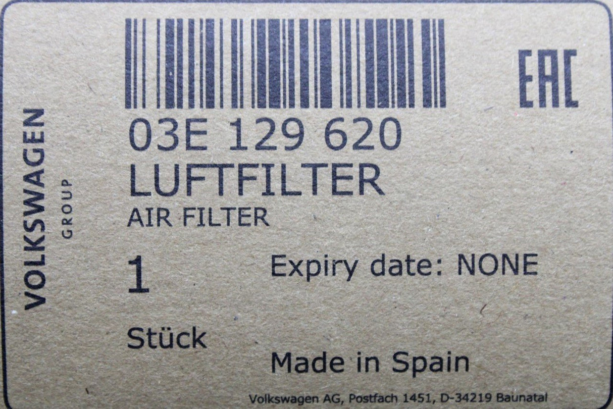 VW Polo 9N 9N3 Skoda Fabia SEAT Ibiza 2000-2009 Air filter 1.2 03E129620