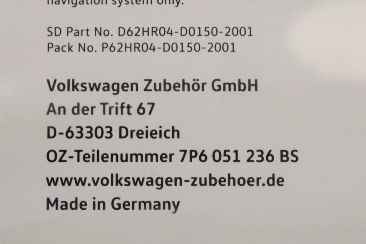 VW RNS850 navigation SD memory card (Europe V15) 7P6051236BS