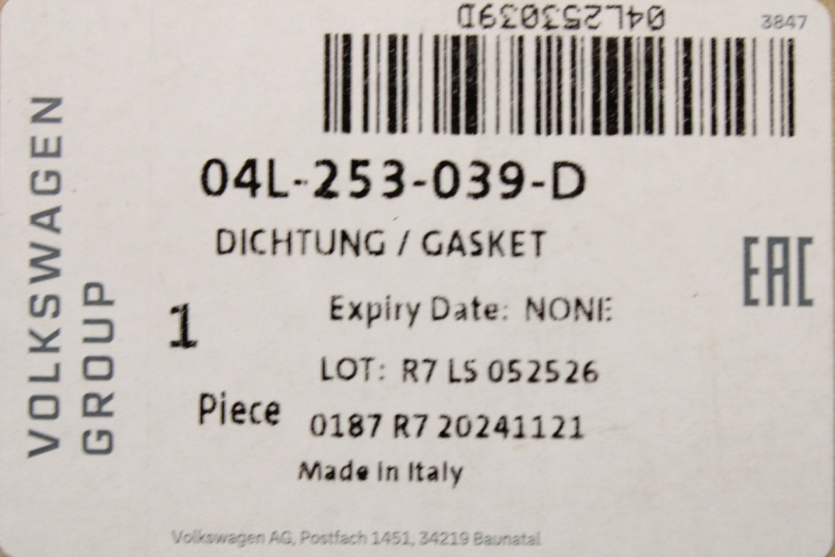VW Audi Skoda SEAT 2.0 TDI exhaust manifold gasket seal 04L253039D