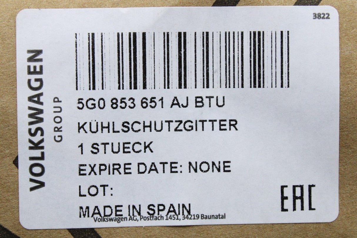 VW Golf GTI MK7 2013-17 front radiator grille w/ badges 5G0853651AJ BTU