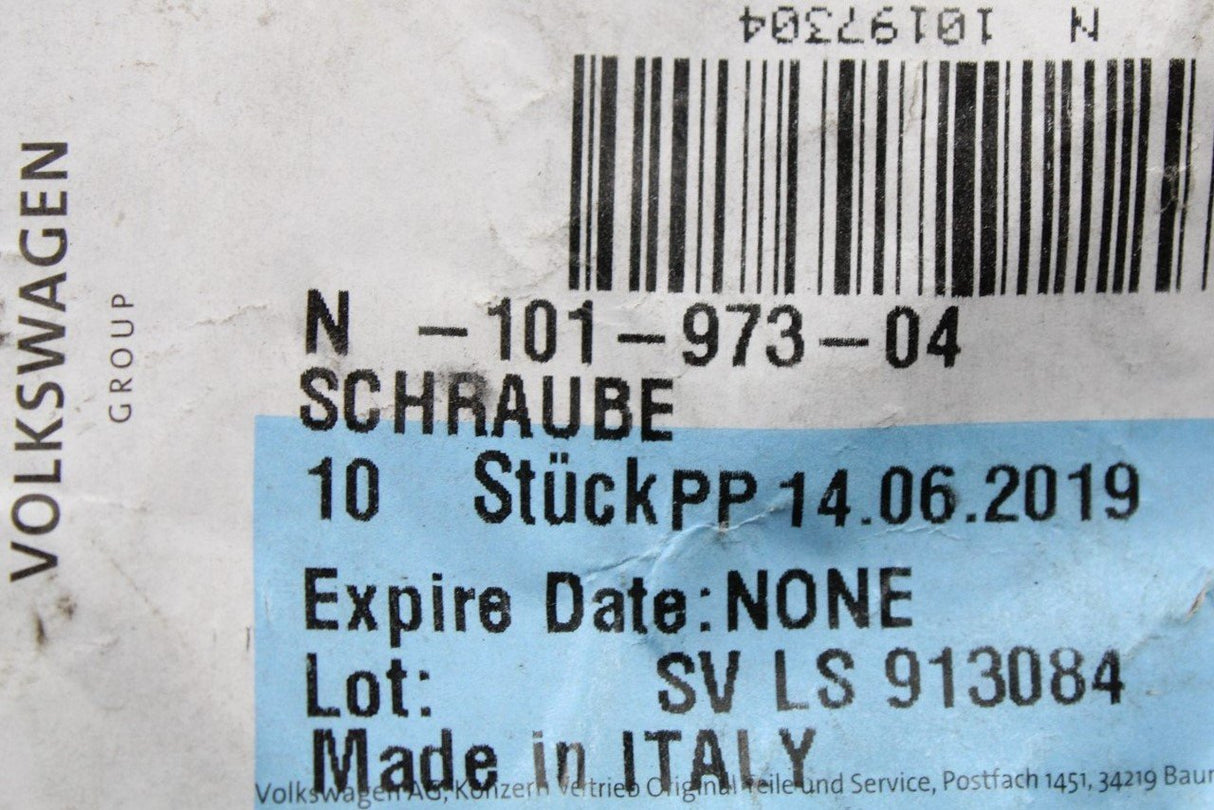 VW Audi Skoda SEAT hexagon head collared bolt x1 (M10x65) N10197304