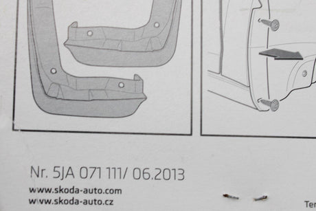 Skoda Rapid 2013-Onward accessory front mud flaps set 5JA071111