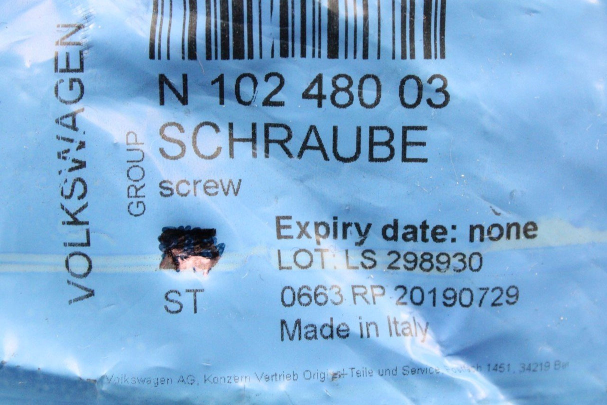 VW Audi Skoda SEAT socket head bolt with allen head (x1) N10248003