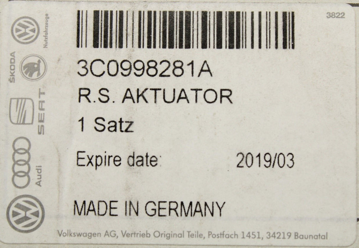 Audi R8 Q3 RSQ3 2012-on handbrake servomotor 3C0998281A