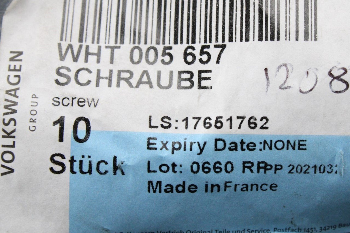 VW Audi gearbox / subframe hex head bolt M12x1.5x100 (x1) WHT005657