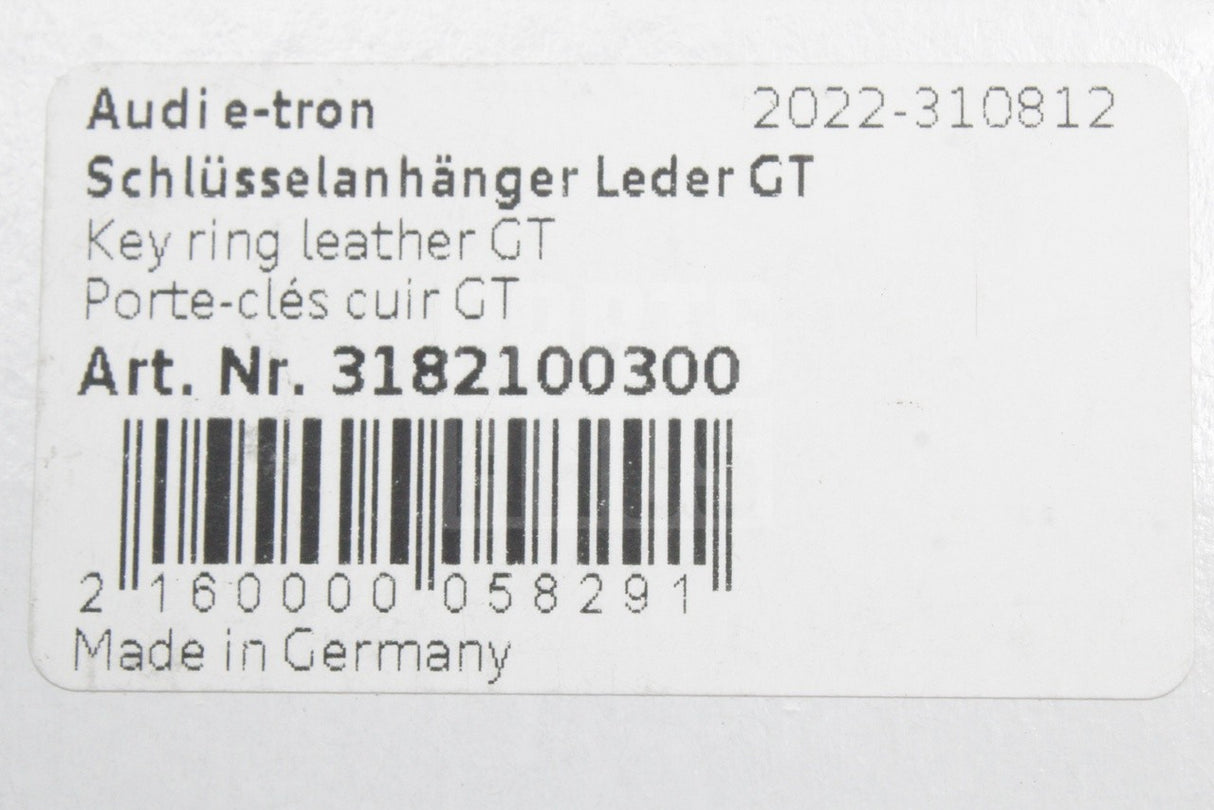 Genuine Audi e-Tron GT accessory leather key ring 3182100300