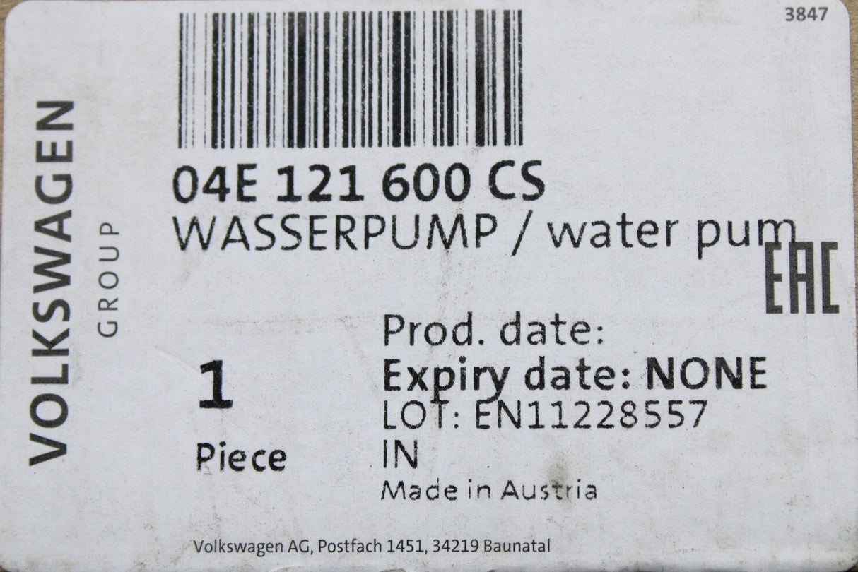 VW Audi Skoda SEAT CUPRA 1.0 1.2 1.4 TSI coolant water pump 04E121600CS
