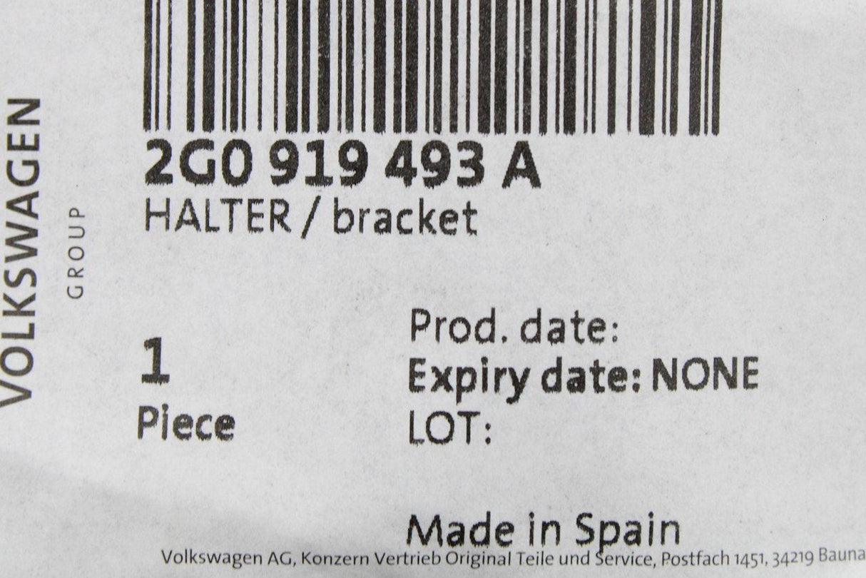 VW Polo AW 18- Front centre parking sensor bracket 2G0919493A