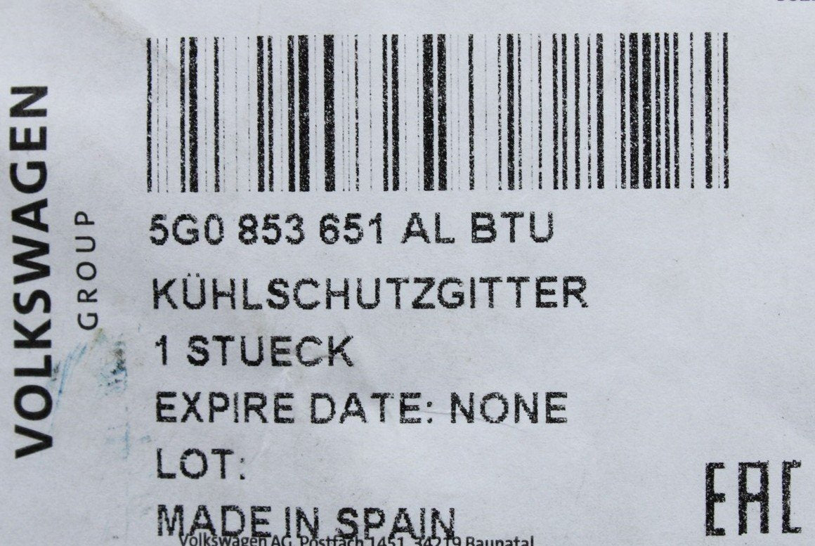 VW Golf GTI Performance Clubsport ED40 radiator grille 5G0853651AL BTU