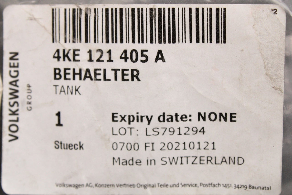 Audi e-tron 2019-on coolant expansion tank reservoir 4KE121405A