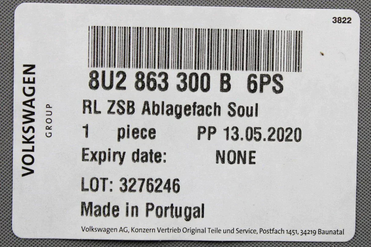 Audi Q3 RSQ3 2012-18 dashboard stowage comp (right) 8U2863300B 6PS