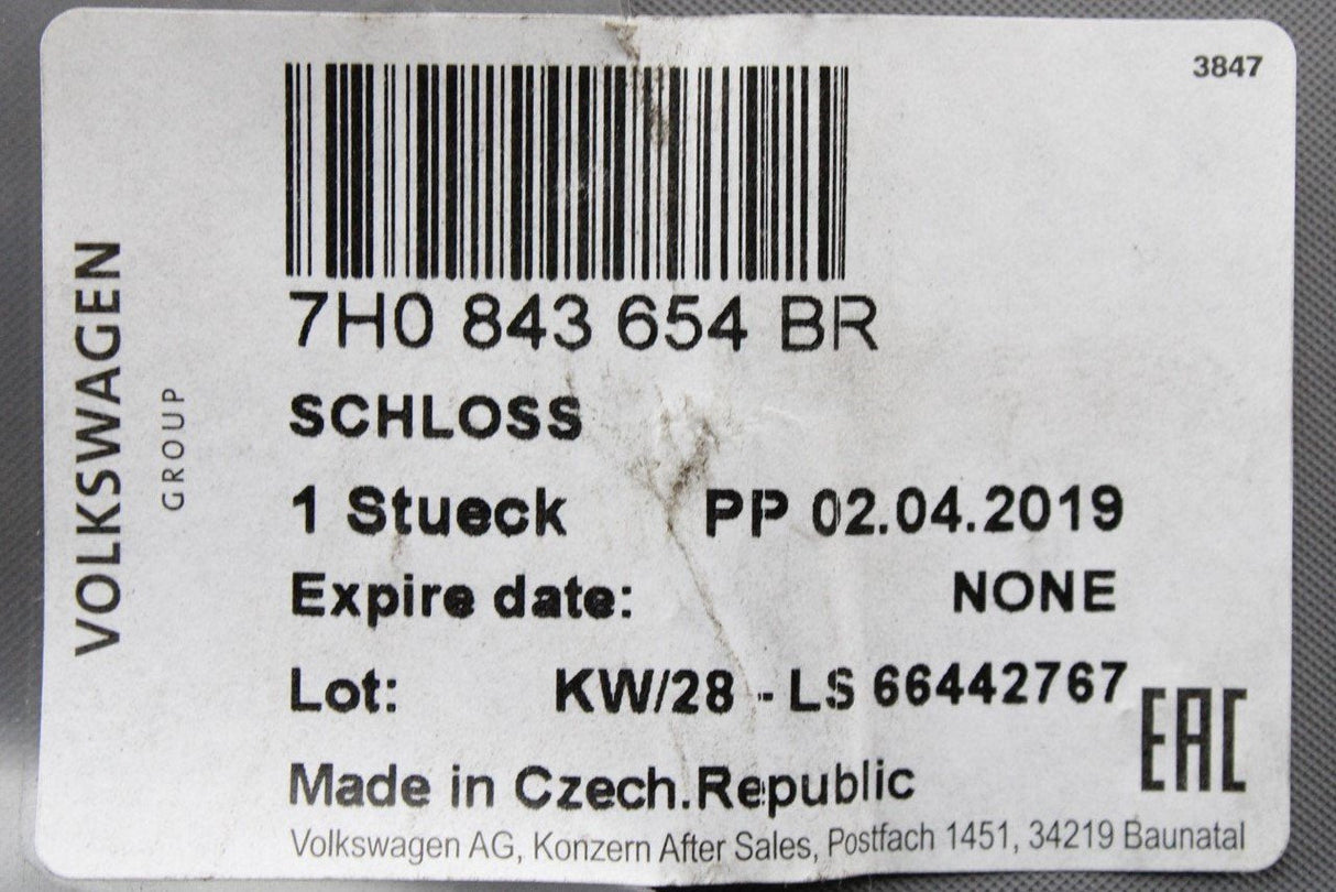 VW Transporter T5 03-08 sliding door lock mechanism (right) 7H0843654BR